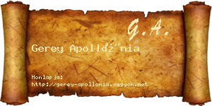 Gerey Apollónia névjegykártya
